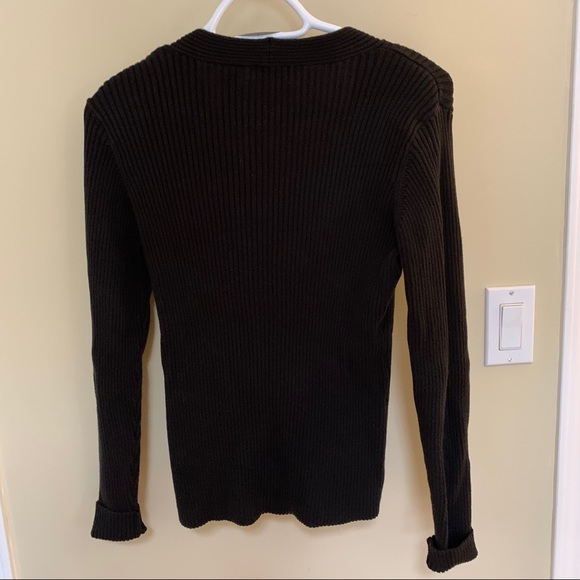 2/$22 Liz & Co Black Cotton Sweater - Picture 2 of 6
